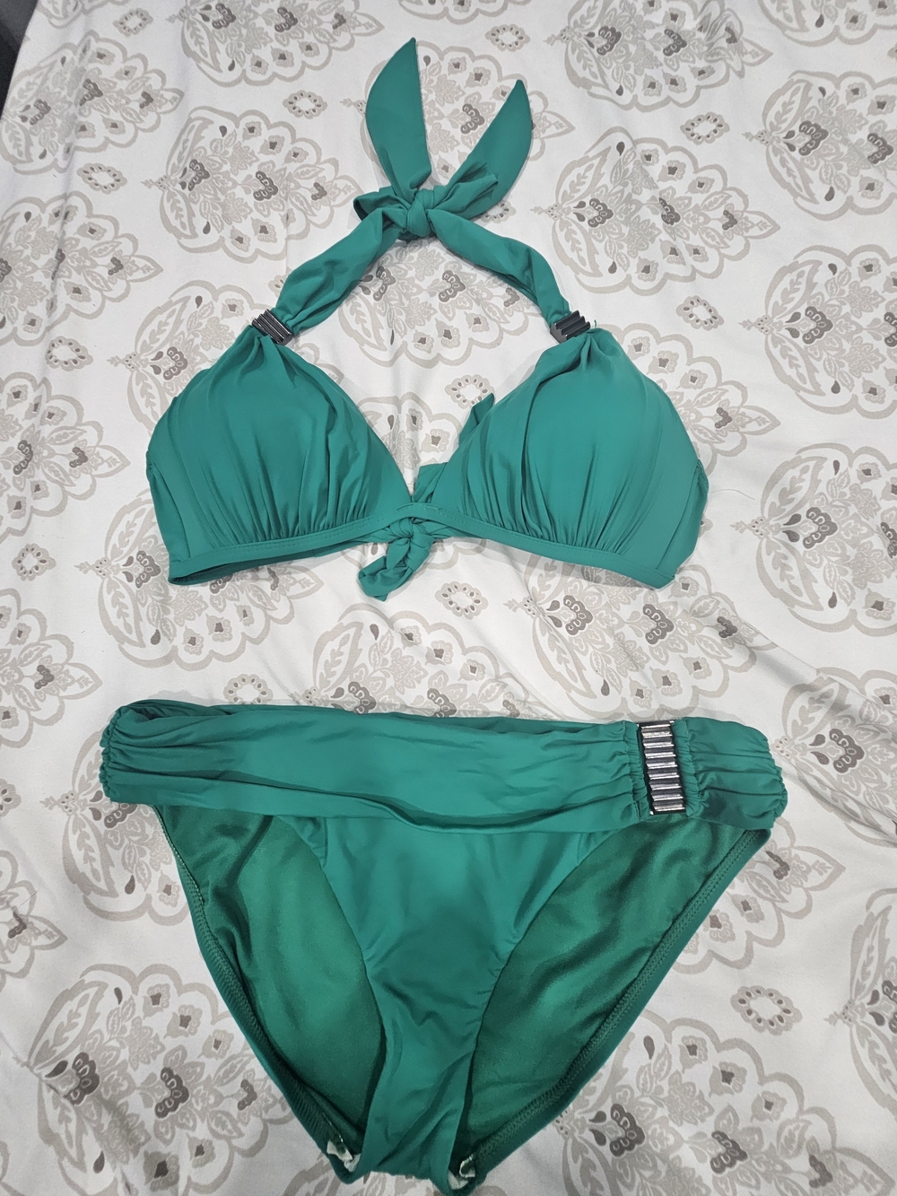 Kenneth Cole Teal Halter Bikini Set